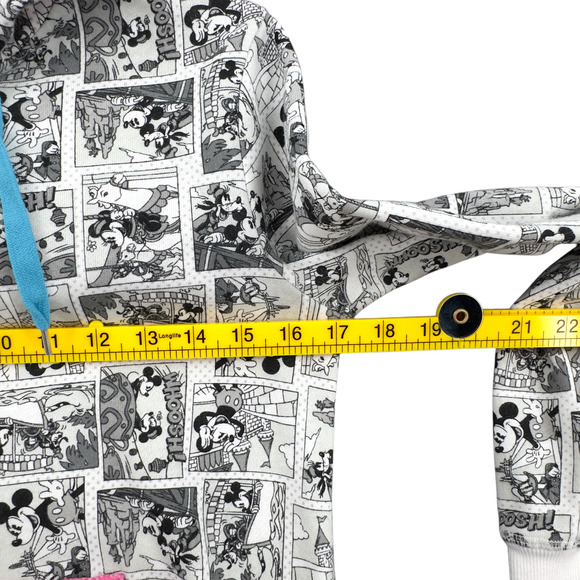 Disney Parks Mickey Mouse Comic Strip Print Full Zip Hoodie Womens Size XS - Picture 7 of 8